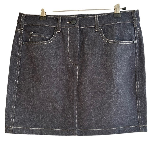 NWT MAX MARA Blue Giubba Denim Miniskirt with Logo Patch - Picture 5 of 16